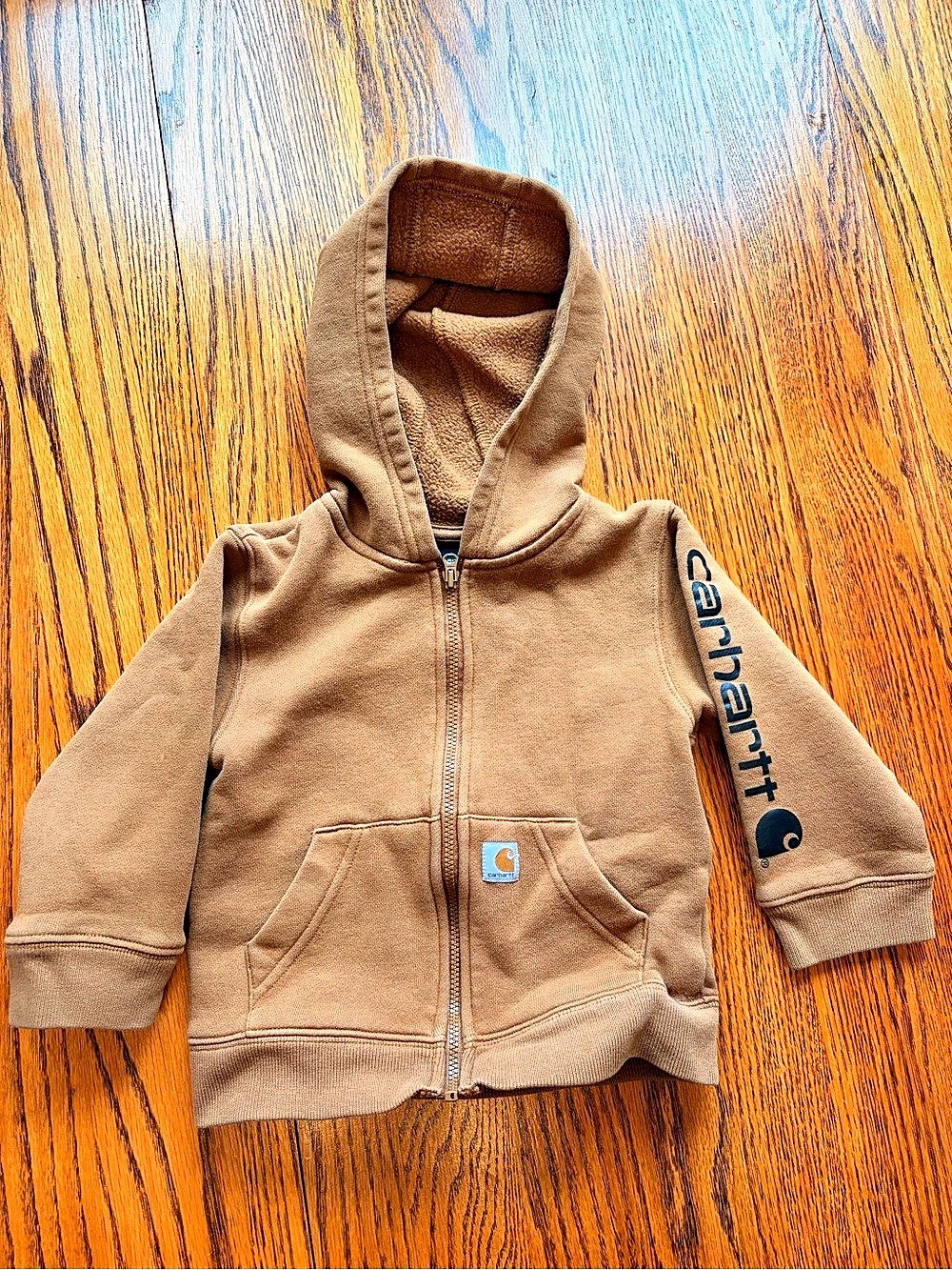 Carhartt Boys' Full-Zip Hooded Sweatshirt Boys 2T Brown